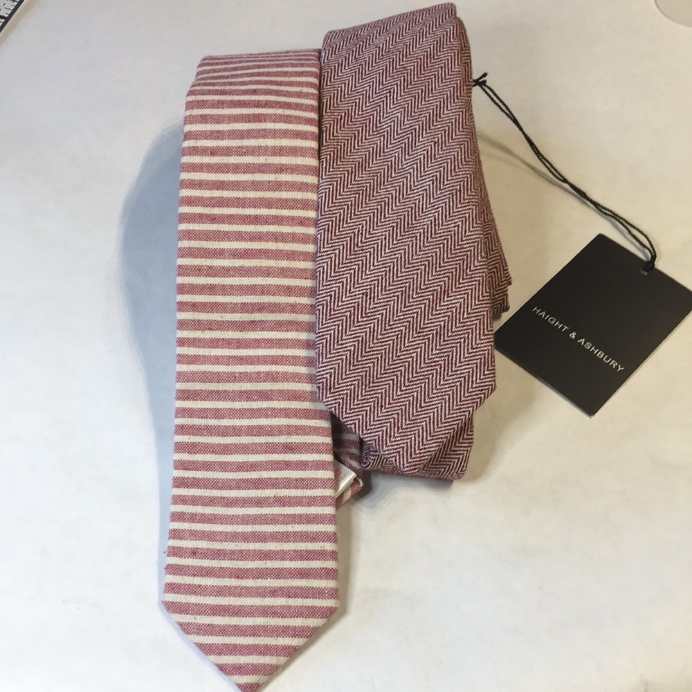Two narrow fabric ties - Topman, Haight & Ashbury. NWT